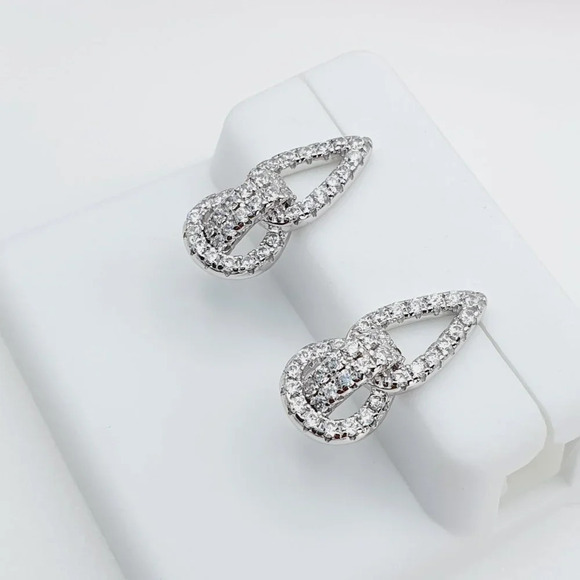 925 Sterling Silver Cubic Zirconia Earrings, U19254710 - Picture 9 of 11